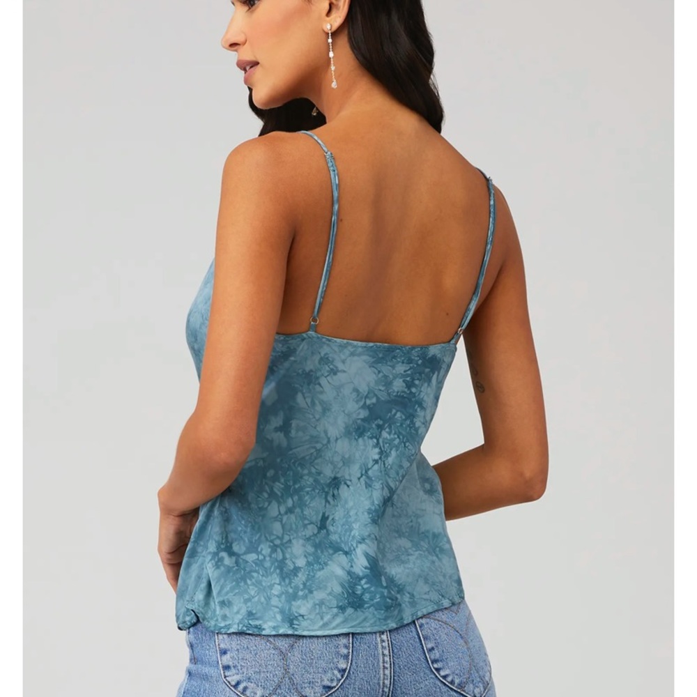 Blue life - tie dye silk tank
